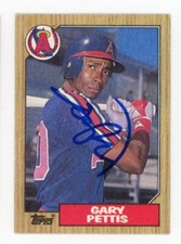 SIGNED BASEBALL CARD AUTO TOPPS 1987 GARY PETTIS LOS ANGELES ANGELS #278
