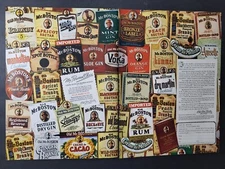 Old Mr Boston Whiskey-Variety Of Different Bottle Labels-2 Page Ad-Print Ad 1947