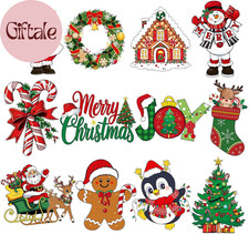 Large 11"X14" Vintage Christmas Cutouts Decorations Cardboard Cutout Set of 12,