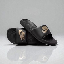 Nike Victori One Slide 'Black Metallic Gold' CN9675-006 Free Shipping Men Size 9