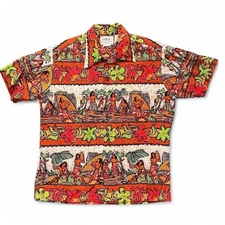 Rare Vintage His Royal Highness Hawaiian Button Down Shirt