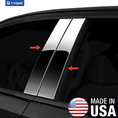 TYGER For 2012-2015 Kia Rio 4PC Stainless Steel Chrome Pillar Post Trim