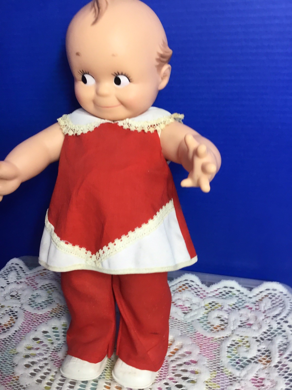 Vintage 1960’s Cameo 14” Kewpie Doll Original Outfit And Sox And Shoes