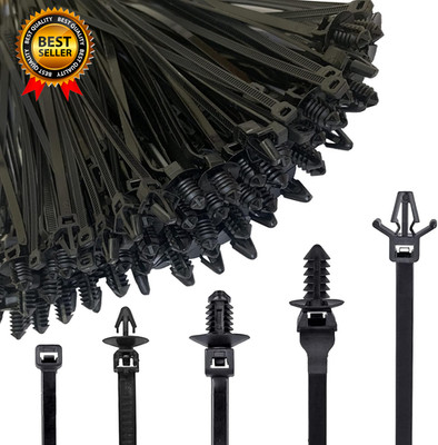 160Pcs Universal Nylon Push Mount Cable Zip Tie Self Locking Cable Strap Heavy