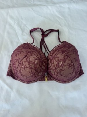 Victoria's Secret Bombshell Plunge Push-Up Lace Front Close Racerback 34D NEW