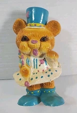Vintage Circus Bear Coin Bank 1984 Hard Plastic Small World Imports Hong Kong 