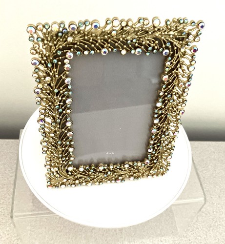 Magnificent~Gold Colored Branch Leaves & Sparkling Crystals~Exquisite NEW FRAME! - Picture 6 of 11