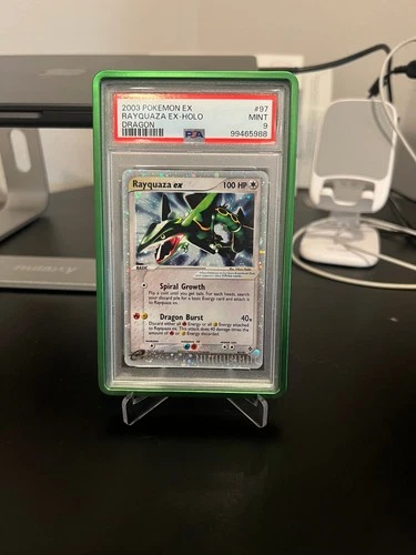 2003 POKEMON EX DRAGON RAYQUAZA EX #97 HOLO FOIL PSA 9 MINT with Graded Guard
