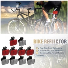 10pcs Bicycle Front Rear Reflector Kit Mountain Bike Safety Reflectors Red White