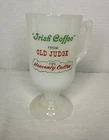 VTG Old Judge Coffee Advertising Irish Coffee Cup The Heavenly Coffee Milk Glass