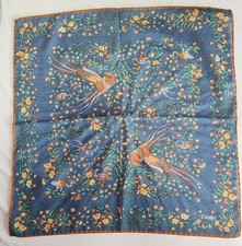 DRAKE'S Silk Cotton Pocket Handkerchief Square scarf Animal Print Used symbol JP