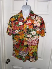 Vintage Multi Color Hawaiian Shirt 4 Button NPC Fashions Measurements N