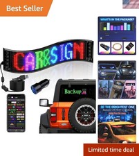 High-Resolution LED Message Sign - USB Powered Scrolling Display for Vehicles