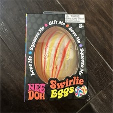 Nee Doh Swirlie Eggs Tactile Squeeze Toy Set Yellow Red White Ages 3 