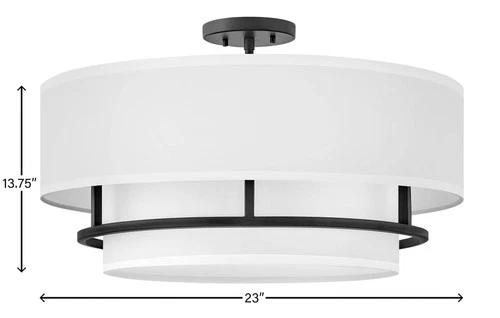 Hinkley Graham 23" Wide Modern White and Black 4-Light Ceiling Light - Picture 6 of 8