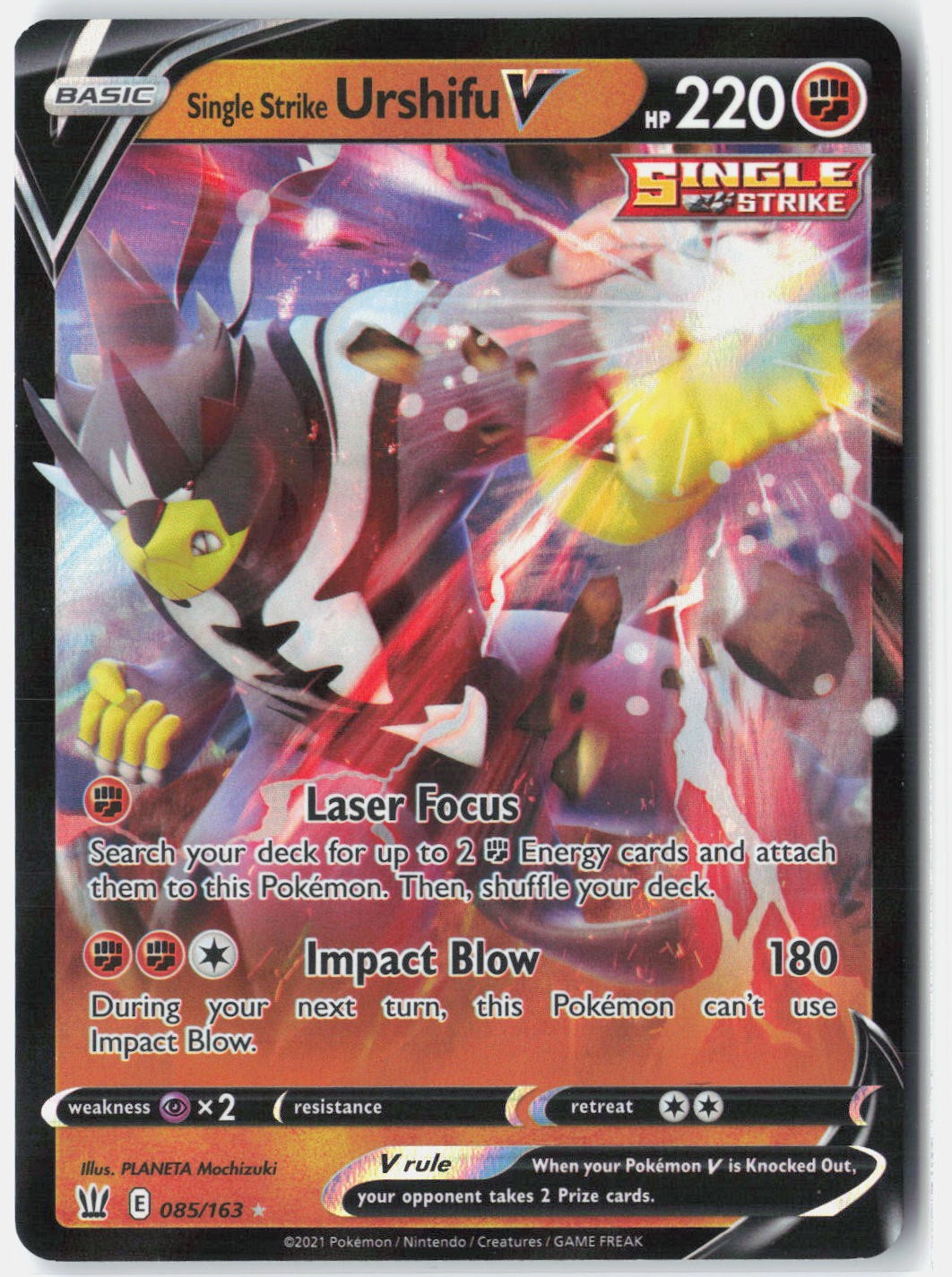 Single Strike Urshifu V SWSH05: Battle Styles 085/163 Pokemon Card Holo