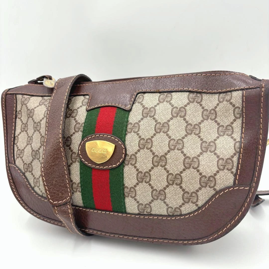GUCCI Ancien sac à bandoulière Gucci Sherry Line GG en cuir motif une épaule #PG1QRJ