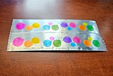 2 Rare Attached Vintage 80s Neon Pace Toots Foil Balloon Sticker Strip Cardesign