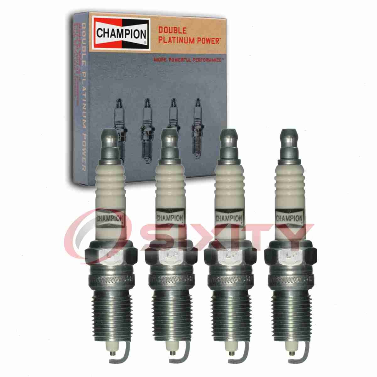 4 pc Champion Double Platinum Spark Plugs for 1987-1989 Buick Skyhawk 2.0L dz