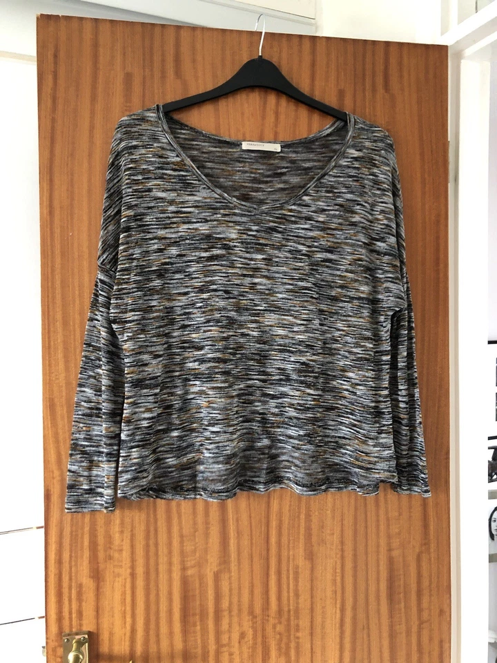 Vera & Lucy Ladies Black & Brown Striped Lightweight Autumn Jersey Style Top, 18 — 第 4/4 张图片