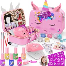 Kids Nail Polish Set for Girls, Nail Art Kit with Nail Dryer  DIY Nail Stick...