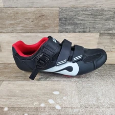 Peloton Womens Cycling Shoes Sz 10.5 Black Leather Low Top Round Toe Sneakers