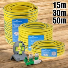 Reinforced Garden Hose Pipe Outdoor Hosepipe Anti Kink 15m-50m Connectors Guide