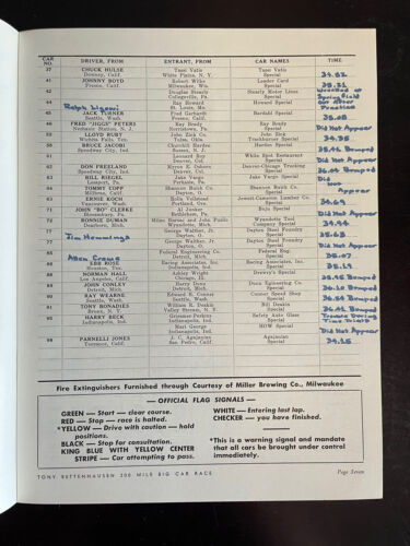 1961 USAC Milwaukee Mile Champ Autoprogramm - Bild 4 von 11