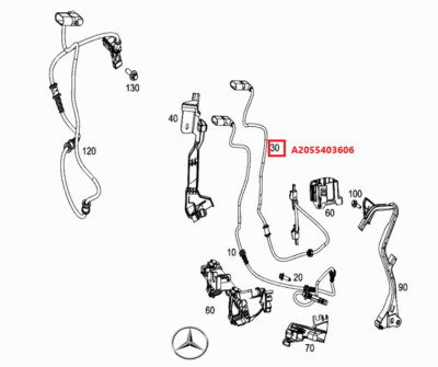 Genuine Mercedes-Benz A2055403606 cable set for damper adjustment C205 W205