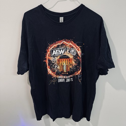 Camiseta AEW x NJPW Forbidden Door Talla XXL Para Hombre Negra 2XL Lucha Libre All Elite - Imagen 2 de 4
