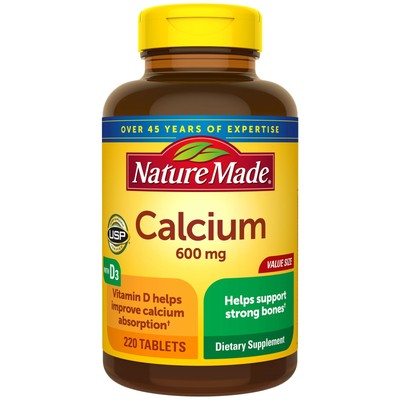 Nature Made Calcium 600 mg Tablets with D3 220 Count Value ...