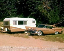1957 OLDSMOBILE & CAMPER Nostalgic PHOTO  (185-p)