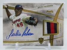JULIO TEHERAN 2014 TOPPS SUPREME PRIME PATCH AUTOGRAPH AUTO! #3/5! SSP!