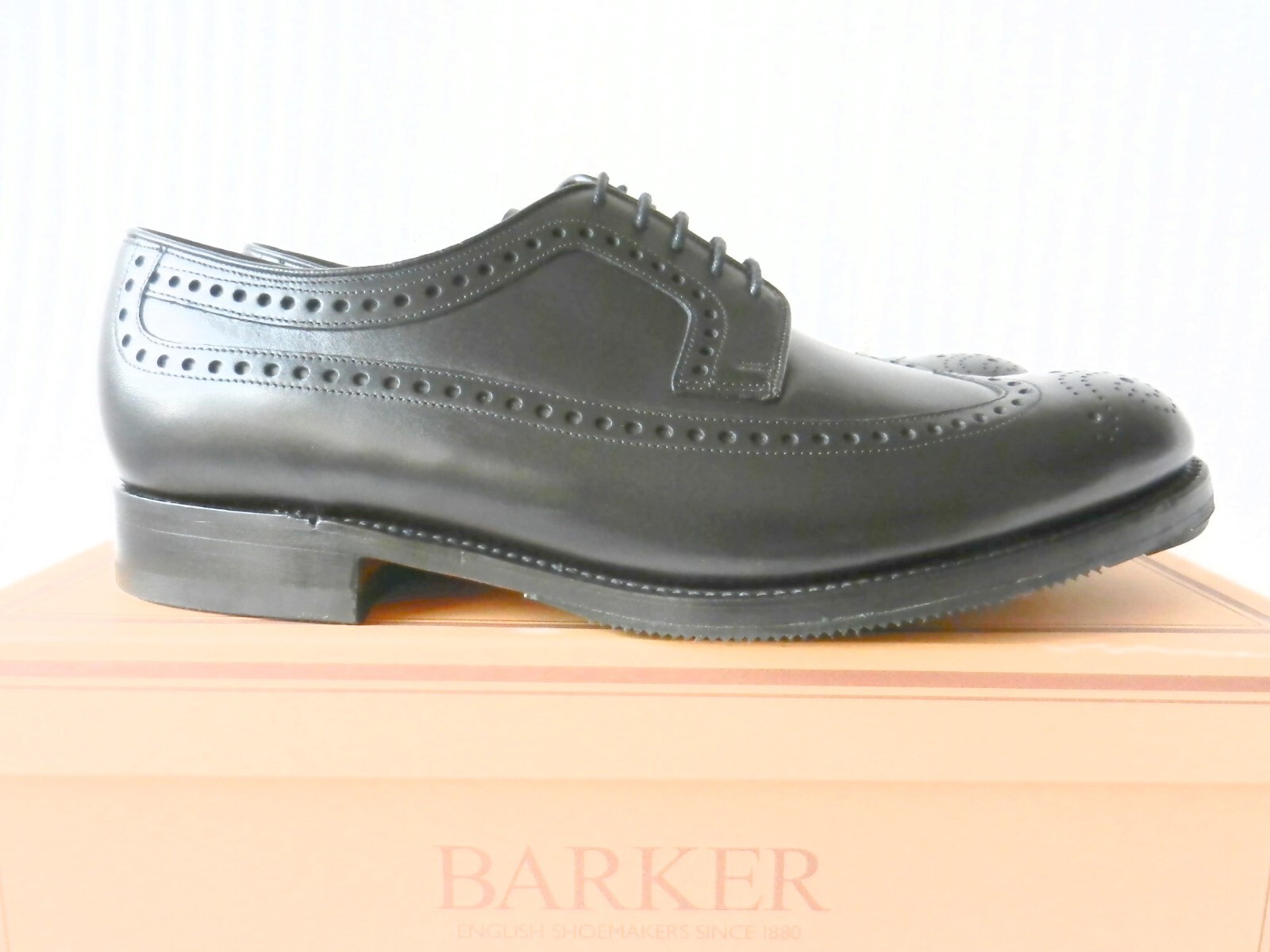 SAOLA Scarpa Barker Flex Portrush Brogue Derby pelle pesante country suola in gomma UK 9H