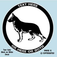 GERMAN SHEPHERD DOG - GSD - PERSONALIZED - 2 COLOR DECAL/STICKER - D052