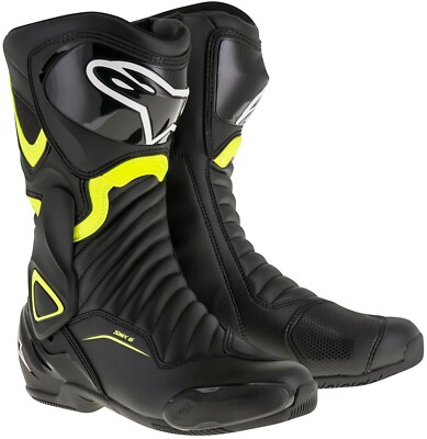 【美品】Alpinestars SMX-6 V2 BLACK/yellow Alpinestars Smx 6 V2 Size 40 Motorcycle Boots Racing Race Sport