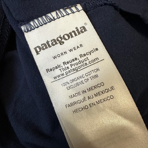 PATAGONIA P-6 Logo T-Shirt Boys S 7-8 Navy Blue Organic Cotton Short Sleeve Tee - Picture 5 of 8