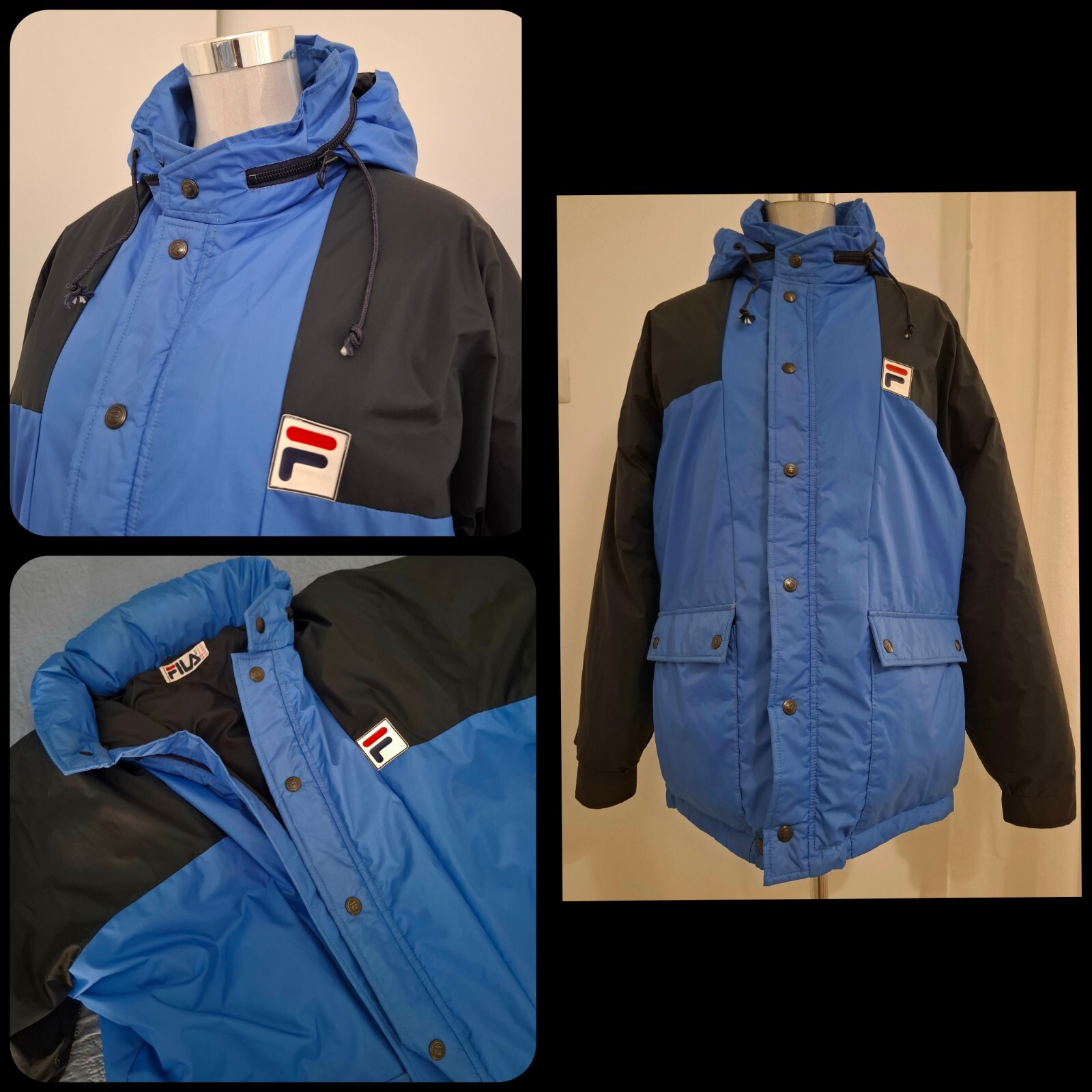 JACKET goose down 80's FILA Biellese era Borg TG.52 circa XL made Italy RARE