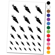 Carrot Vegetable Temporary Tattoo Water Resistant Fake Body Art Set Collection