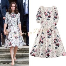 Royal Inspired Floral Print Boxy Top Mock Two-piece Flared Dress | Elegant | AUS