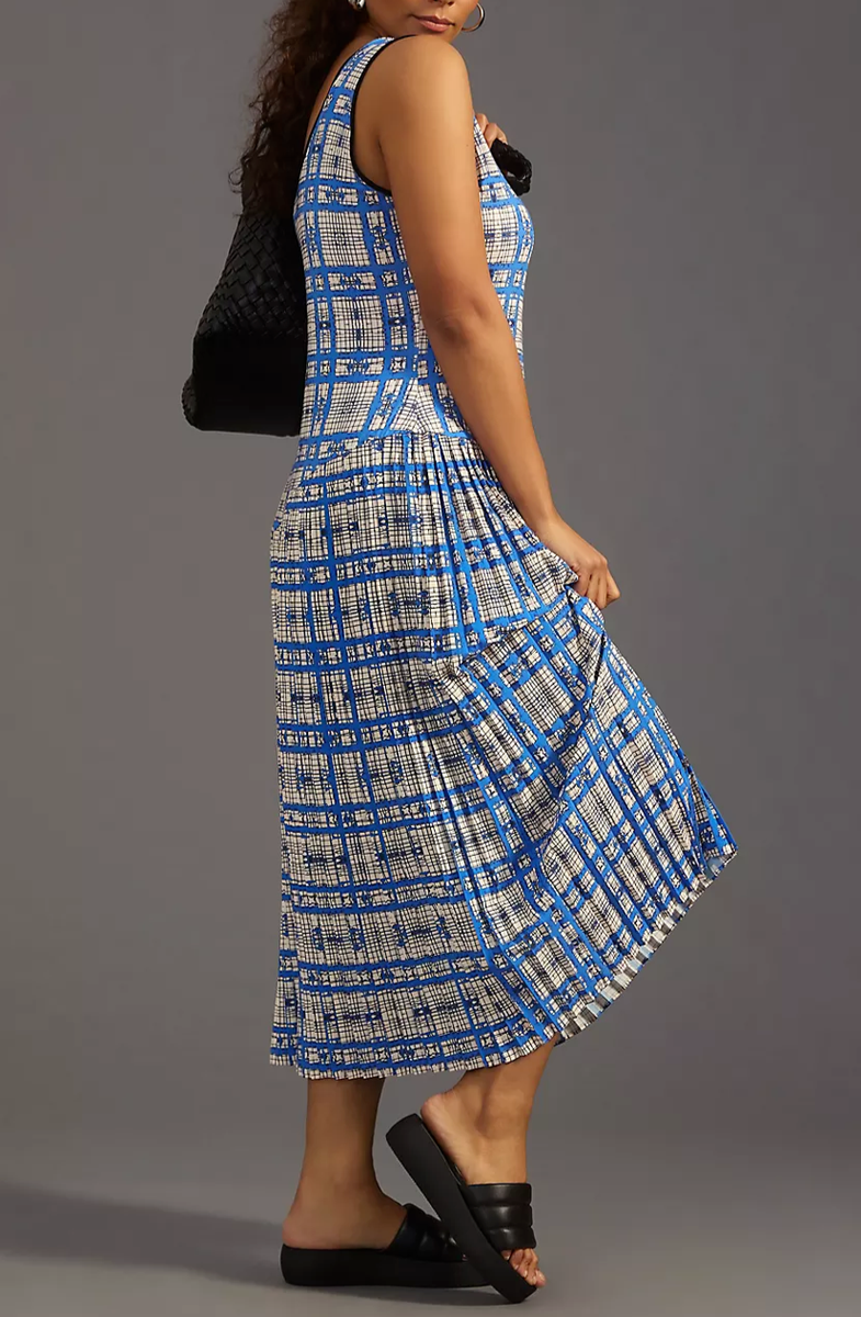 Anthropologie Dhruv Kapoor Plaid Mesh Midi Dress Blue White Plaid XL $210 | eBay Anthropologie Dhruv Kapoor Plaid Mesh Midi Dress Blue White Plaid XL $210 | eBay
