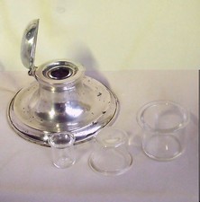 CHOICE OF REPLACEMENT SMALL GLASS INK LINER INSERTS ~ Liners for Silver Inkwells