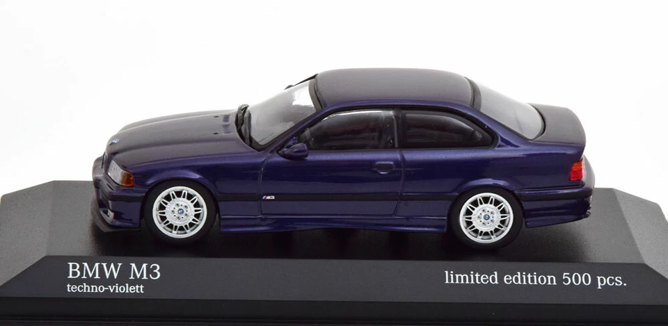 BMW M3 E36 1992 TECHNO VIOLETT MINICHAMPS 943022305 1/43 VIOLET METAL 500 PIECES - Photo 3/4
