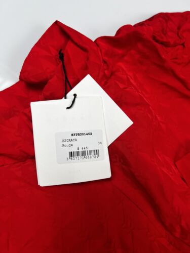 Sandro Rayani Jacquard Tie Collar Dress Red Size S 9982 - Picture 3 of 3