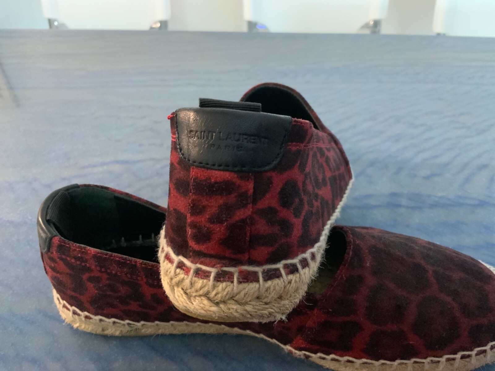 100% AUTENTICO Y SAINT LAURENT ESPADRILLE SLIP OP PIATTO TAGLIA 35 5 (5 5 US) ITALIA