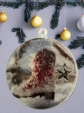 4" Cowboy boot - Christmas ornament