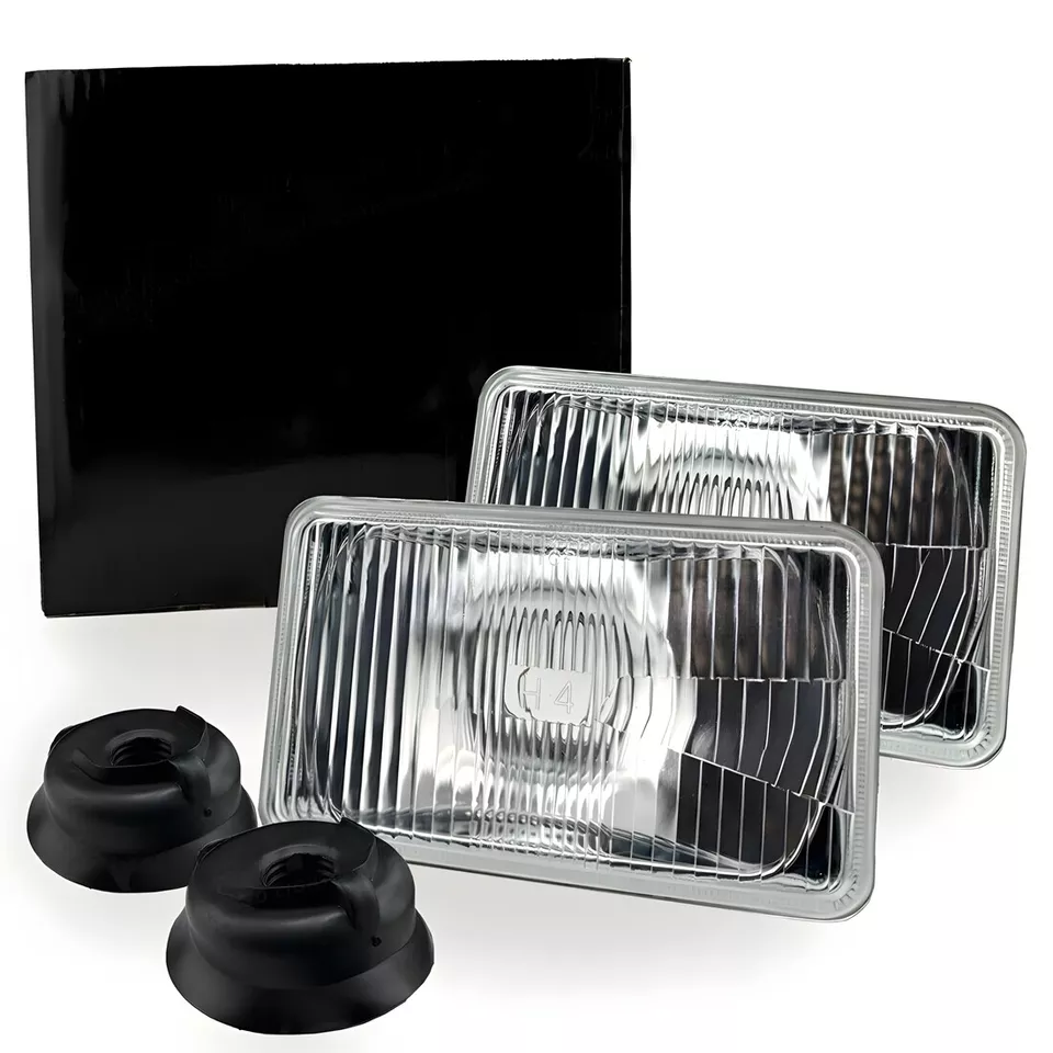 4PCS For 82-92 Chevrolet Camaro 4x6" Square GLASS LED Headlights Hi-Lo Beams A++ - Image 2 of 4