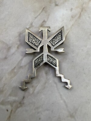 Vintage Old Pawn Navajo Sandcast Sterling Silver Pendant 1 x 3/4''