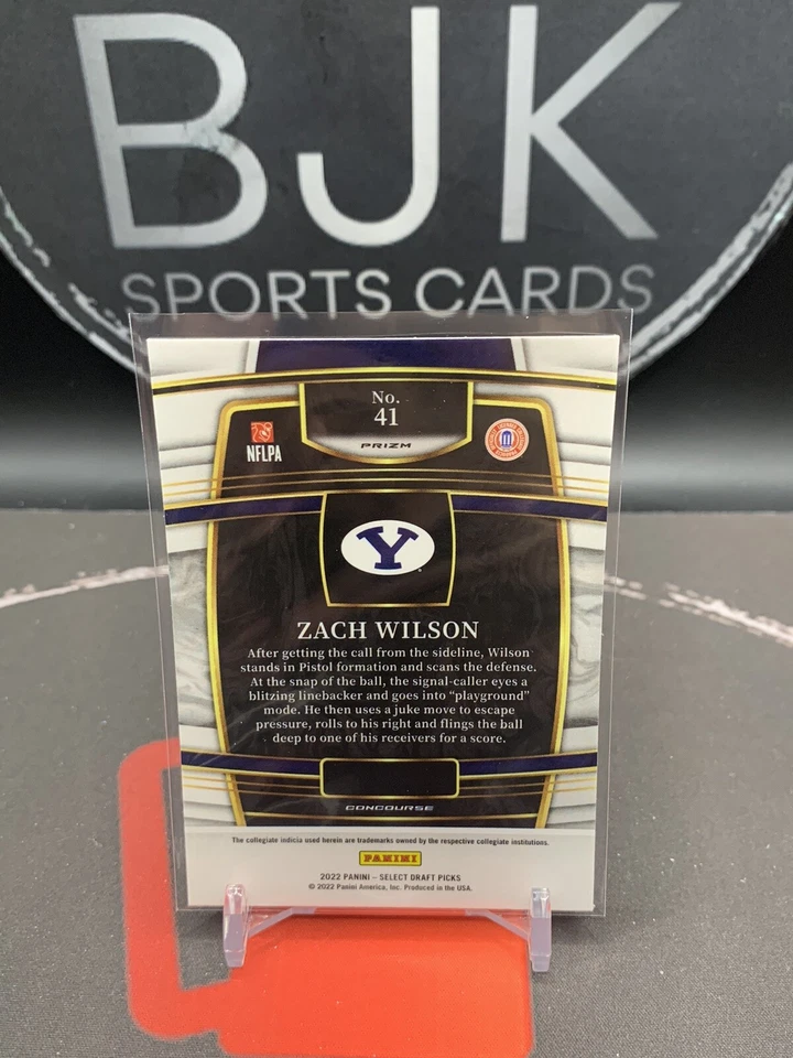 2022 Select Draft Picks Zach Wilson Silver Prizm #41 Concourse PWE - Image 2 of 2