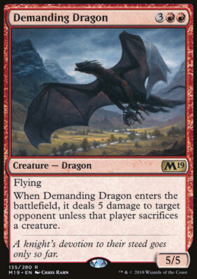 MTG Magic the Gathering Demanding Dragon (135/333) Core Set 2019 LP